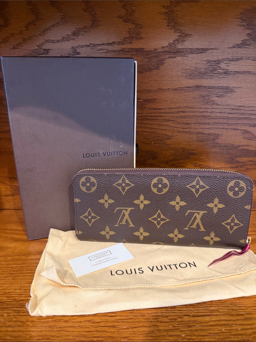 Louis Vuitton Monogram Zip Wallet in Brown and Gold
